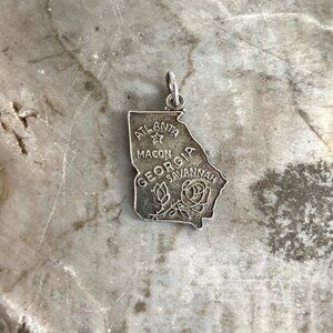 VTG Signed Danecraft Sterling Silver Atlanta Savannah Macon Georgia State Charm